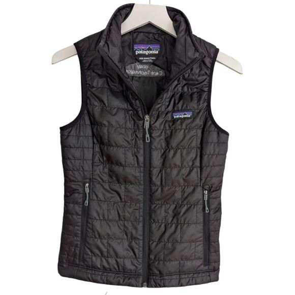 Patagonia x Ebay Embroidered Black Quilted Vest Zip Up Women's XXS STY84247 FA19 - Picture 2 of 9